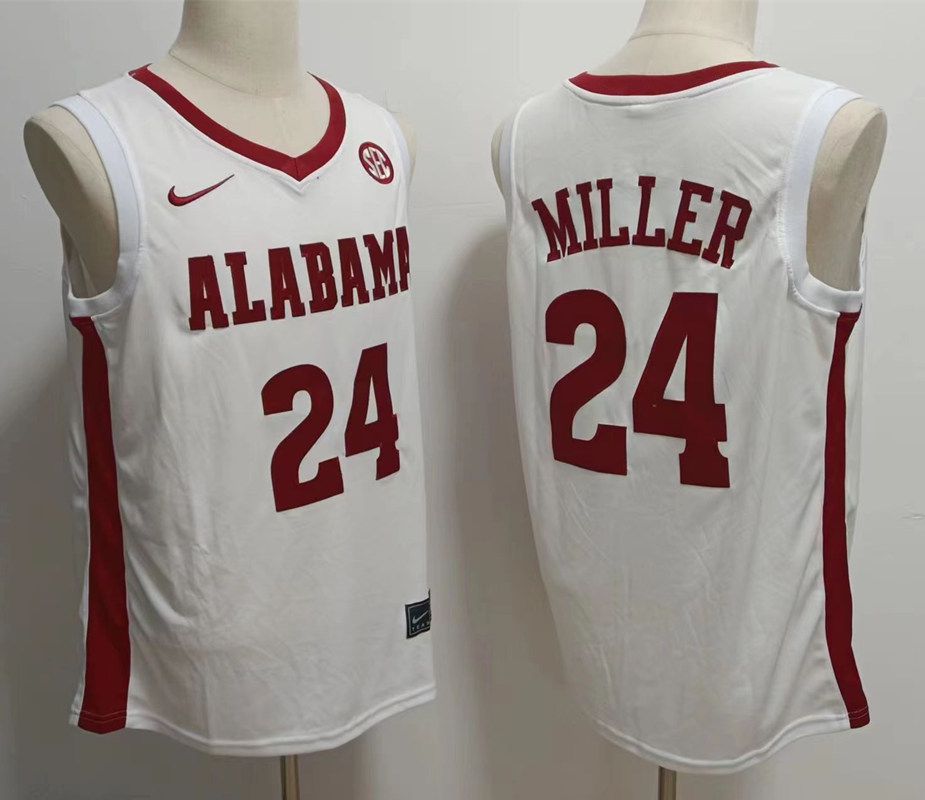 Men Alabama Crimson Tide #24 Miller White 2024 Nike Vapor NCAA Jersey